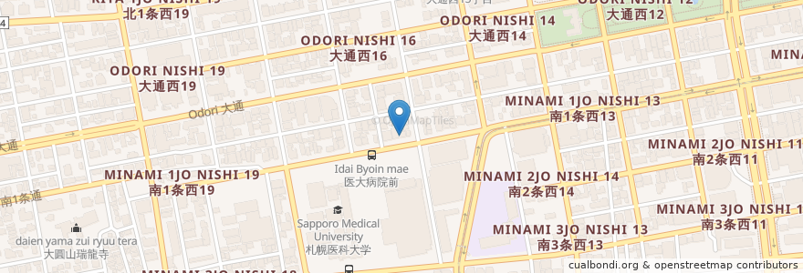 Mapa de ubicacion de THE END CAFE en Japan, Präfektur Hokkaido, 石狩振興局, 札幌市, 中央区.