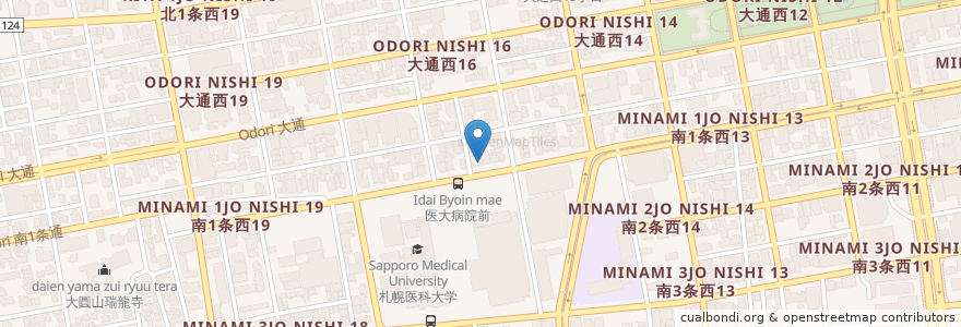 Mapa de ubicacion de とも耳鼻科クリニック en Japonya, 北海道, 石狩振興局, 札幌市, 中央区.