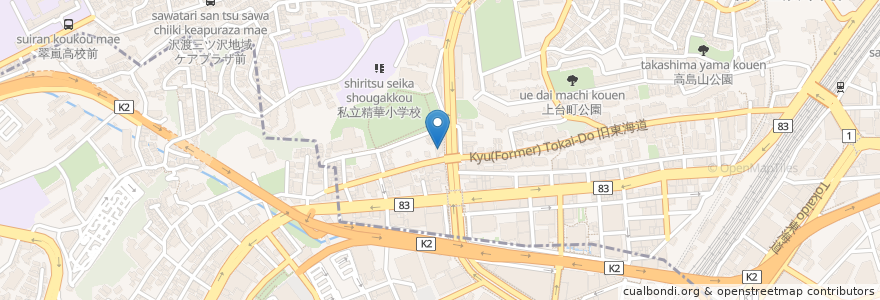 Mapa de ubicacion de よこはまにしかげ小児科・アレルギー科 en Japão, 神奈川県, 横浜市, 神奈川区.