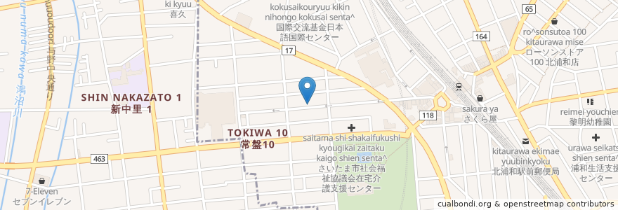Mapa de ubicacion de よしの歯科クリニック en 일본, 사이타마현, さいたま市, 浦和区.