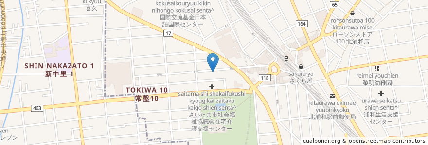 Mapa de ubicacion de サイトウ薬局 en 日本, 埼玉県, さいたま市, 浦和区.
