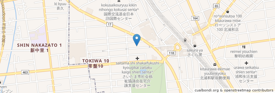 Mapa de ubicacion de きたばたけ歯科医院 en ژاپن, 埼玉県, さいたま市, 浦和区.
