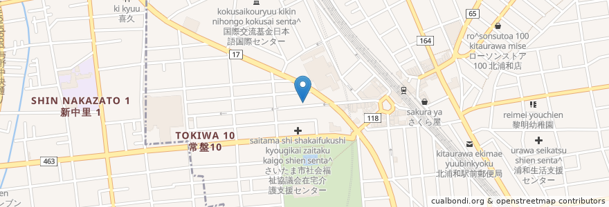 Mapa de ubicacion de 安田デンタルクリニック en اليابان, 埼玉県, さいたま市, 浦和区.