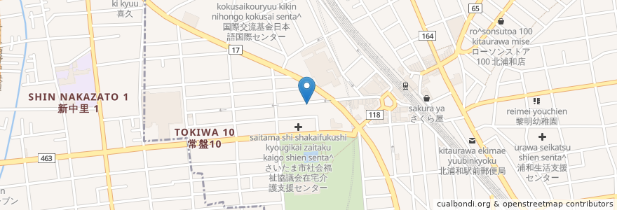 Mapa de ubicacion de 昭和薬局 en Japão, 埼玉県, さいたま市, 浦和区.
