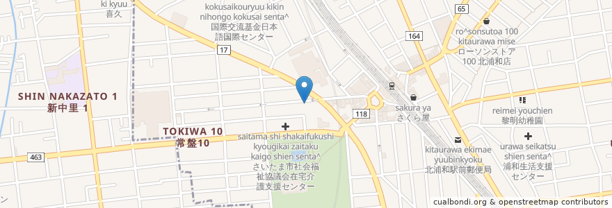 Mapa de ubicacion de ほていや en Japan, Saitama Prefecture, Saitama, Urawa Ward.