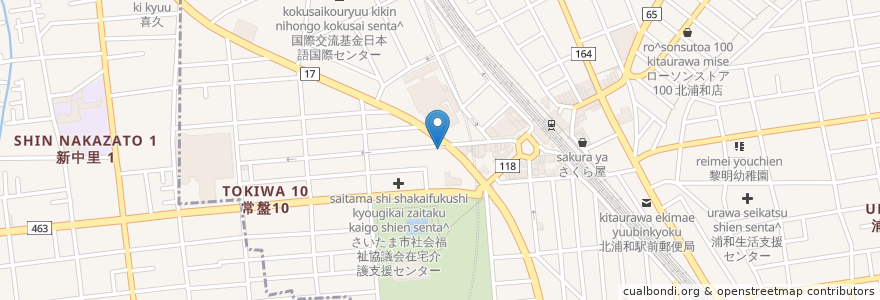 Mapa de ubicacion de セブンスパイス ケバブ＆バー en 日本, 埼玉県, さいたま市, 浦和区.