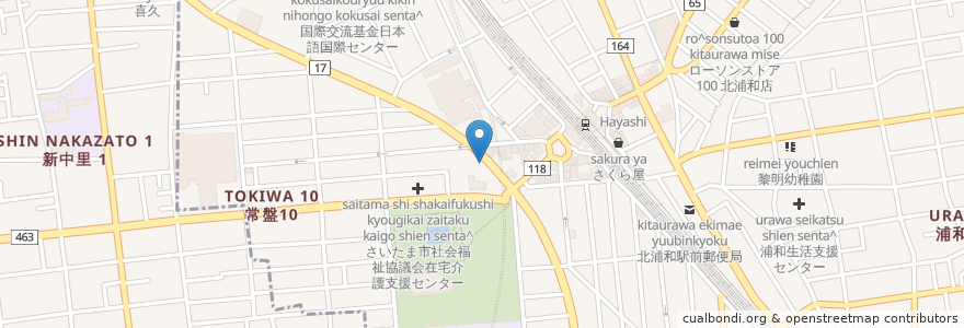 Mapa de ubicacion de ときわ幼稚園 en 日本, 埼玉県, さいたま市, 浦和区.
