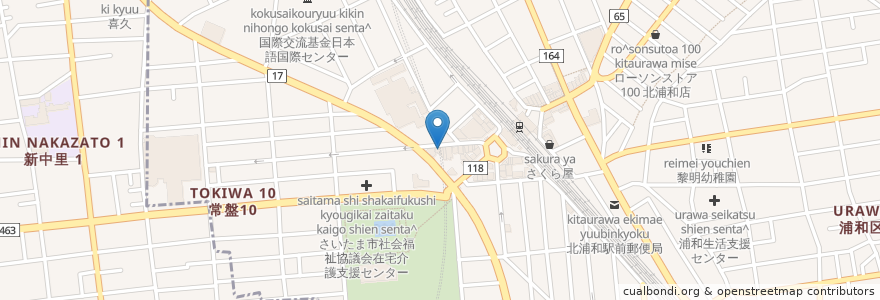Mapa de ubicacion de CoCo壱番屋 en Jepun, 埼玉県, さいたま市, 浦和区.