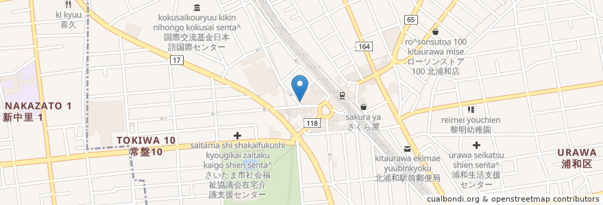 Mapa de ubicacion de とよ田 en 日本, 埼玉県, さいたま市, 浦和区.