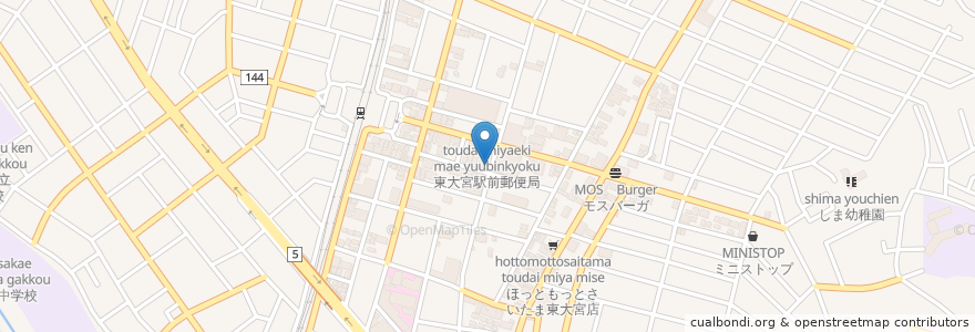 Mapa de ubicacion de 大島飯店 en 日本, 埼玉县, 埼玉市, 見沼区.