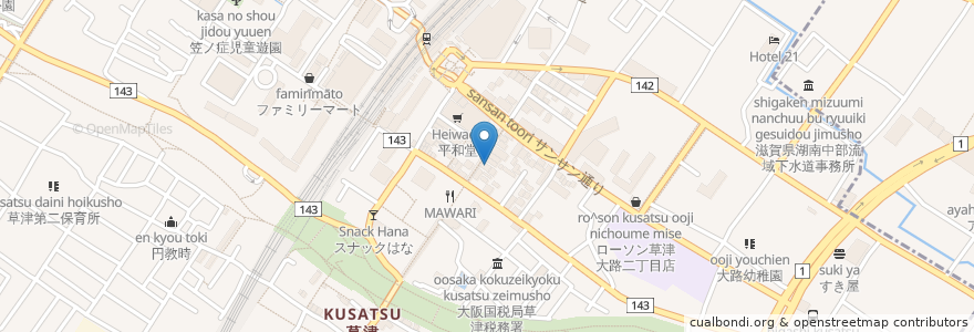 Mapa de ubicacion de 鮨 聖司 en 日本, 滋賀県, 草津市.