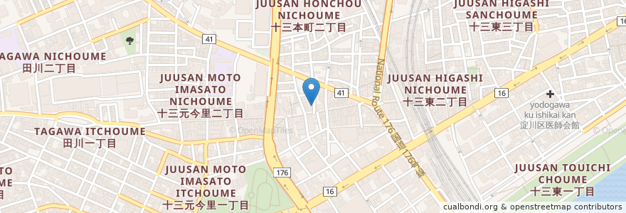Mapa de ubicacion de ソフト串カツ　富カツ en 日本, 大阪府, 大阪市, 淀川区.