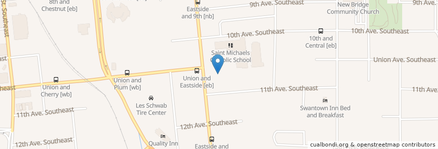 Mapa de ubicacion de St.Michaels Lower Parking en 미국, 워싱턴, Thurston County, Olympia.