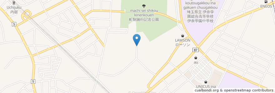 Mapa de ubicacion de 六地蔵尊 en Japan, Präfektur Saitama, 北足立郡, 伊奈町.