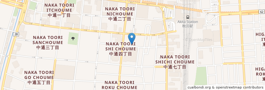 Mapa de ubicacion de キムチの店 en Japonya, 秋田県, 秋田市.