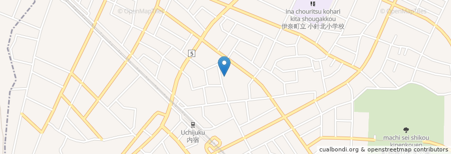 Mapa de ubicacion de 小針内宿区民センター en Japonya, 埼玉県, 北足立郡, 伊奈町.