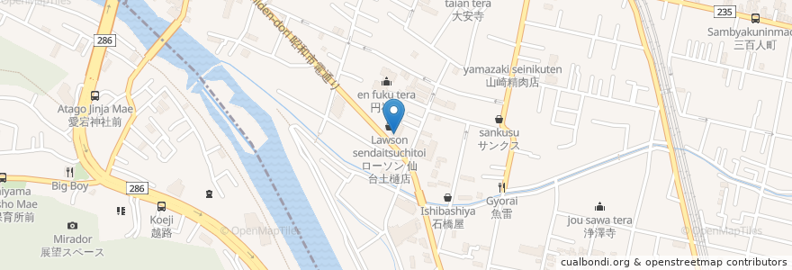 Mapa de ubicacion de 喫茶もぐもぐ en Giappone, 宮城県, 仙台市.