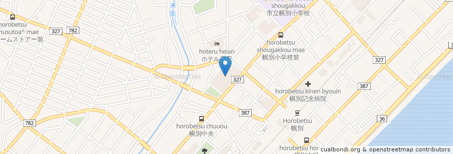 Mapa de ubicacion de ぱぴあ en 일본, 홋카이도, 胆振総合振興局, 登別市.
