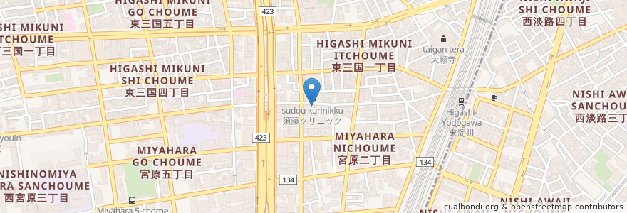 Mapa de ubicacion de Swell en Japan, Osaka Prefecture, Osaka, Yodogawa Ward.