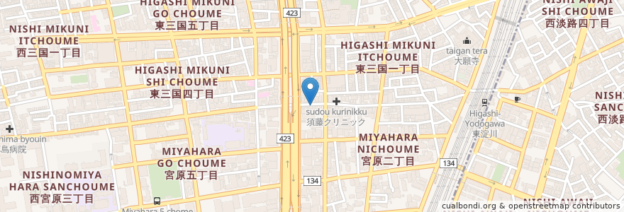Mapa de ubicacion de 丸三寿し en 일본, 오사카부, 오사카, 淀川区.