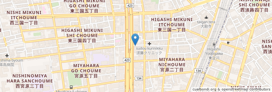 Mapa de ubicacion de APPLE HOUSE en 日本, 大阪府, 大阪市, 淀川区.