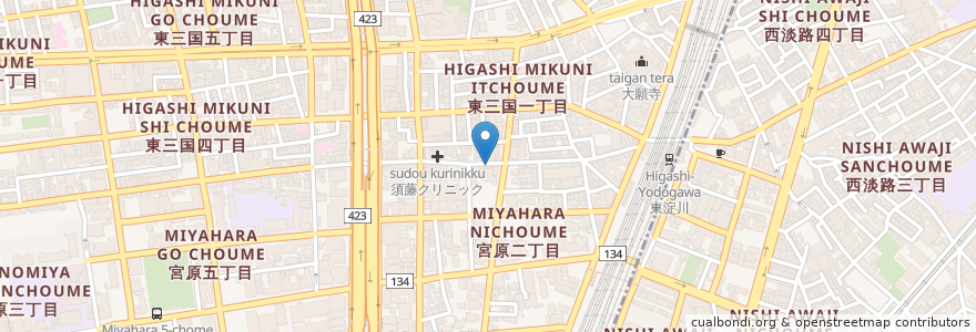 Mapa de ubicacion de すし留 en Giappone, Prefettura Di Osaka, 大阪市, 淀川区.