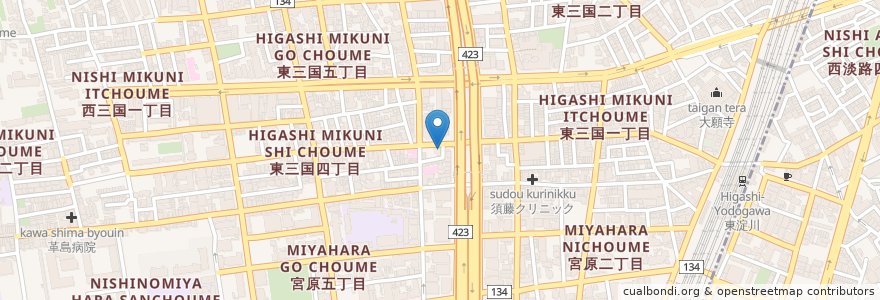 Mapa de ubicacion de 玄米食堂 en Япония, Осака, 大阪市, 淀川区.
