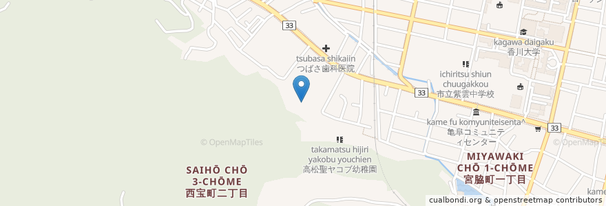 Mapa de ubicacion de 高松市立紫雲中学校 みねやま分校 en Jepun, 香川県, 高松市.