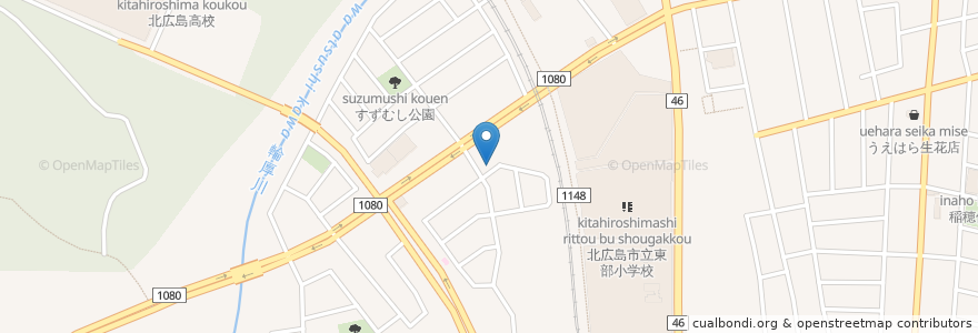 Mapa de ubicacion de 北広島耳鼻咽喉科 en Jepun, 北海道, 石狩振興局, 北広島市.