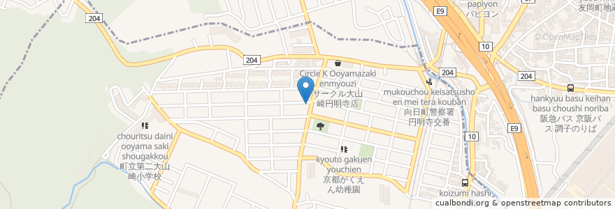 Mapa de ubicacion de よねざわ動物病院 en Япония, Киото, Отокуни, Нагаокакё, Оямадзаки.
