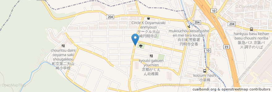 Mapa de ubicacion de はせがわ歯科クリニック en Japan, Präfektur Kyōto, 乙訓郡, 長岡京市, 大山崎町.