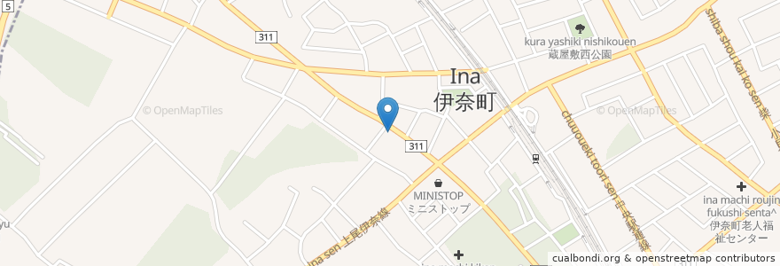 Mapa de ubicacion de 居酒屋 ひろ en 日本, 埼玉县, 北足立郡, 伊奈町.