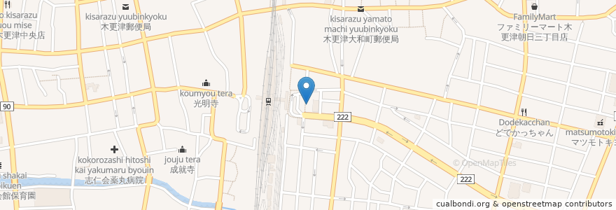 Mapa de ubicacion de 河合塾マナビス en Japón, Prefectura De Chiba, 木更津市.