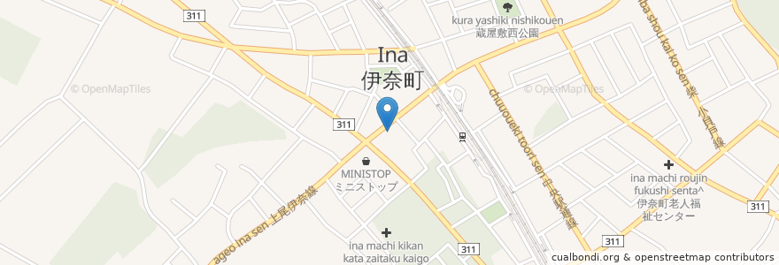 Mapa de ubicacion de デイパーク伊奈中央第2 en 日本, 埼玉県, 北足立郡, 伊奈町.
