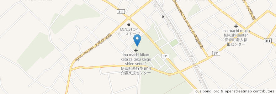 Mapa de ubicacion de 特別養護老人ホーム 伊奈の里 en Japan, Saitama Prefecture, 北足立郡, 伊奈町.