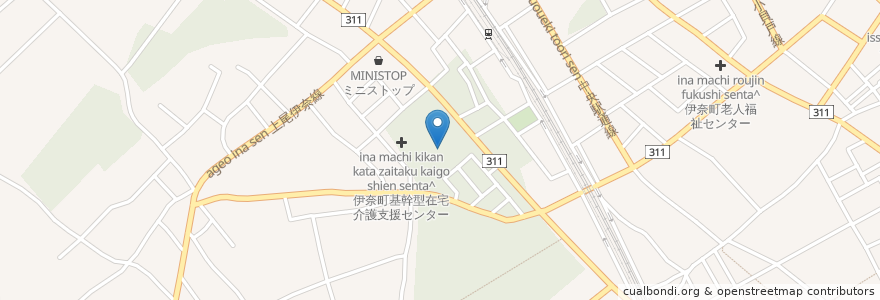 Mapa de ubicacion de ケアハウスパインピア en 일본, 사이타마현, 北足立郡, 伊奈町.