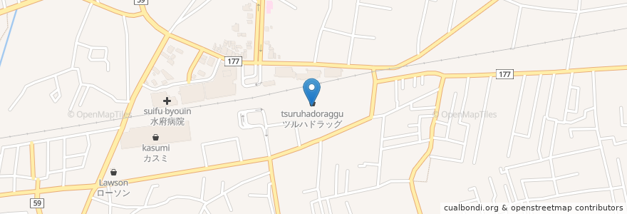 Mapa de ubicacion de Tsuruha Drug en Japan, Ibaraki Prefecture, Mito.
