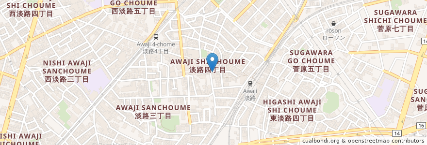 Mapa de ubicacion de はるな en Japan, 大阪府, Osaka, 東淀川区.