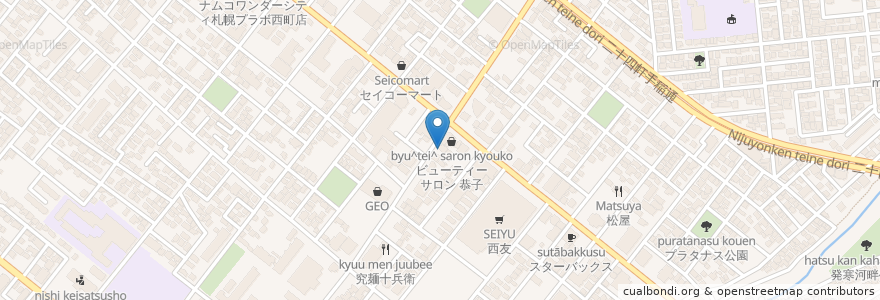 Mapa de ubicacion de のん介 en 日本, 北海道, 石狩振興局, 札幌市, 西区.