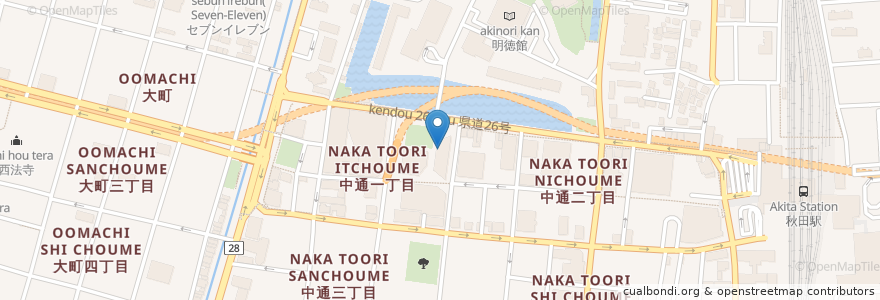 Mapa de ubicacion de ミュージック工房 en Япония, Акита, 秋田市.