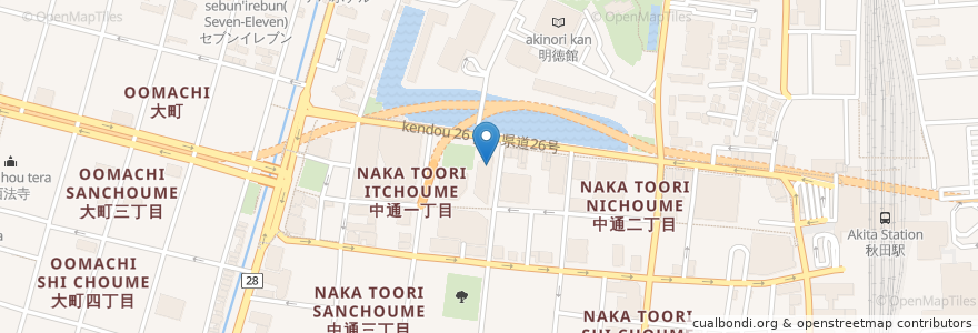 Mapa de ubicacion de 多目的ホール en Japón, Prefectura De Akita, 秋田市.