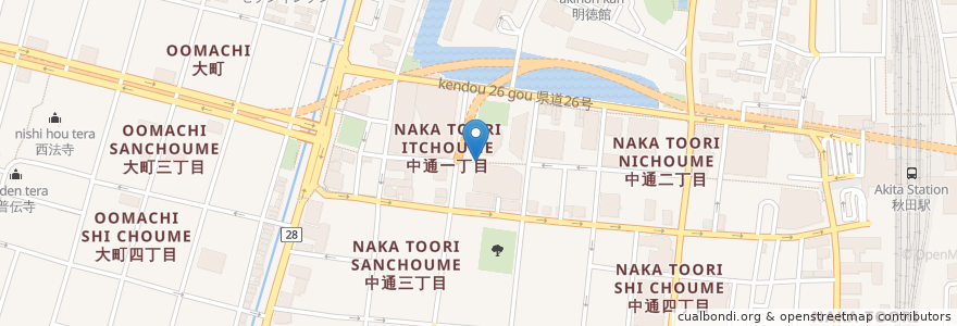 Mapa de ubicacion de 寛文五年堂 秋田店 en Japão, 秋田県, 秋田市.