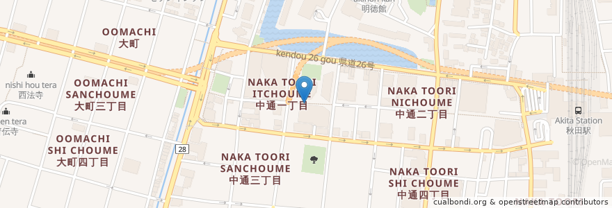 Mapa de ubicacion de OHASHIビストロ８８バル(ややばる) en 日本, 秋田県, 秋田市.