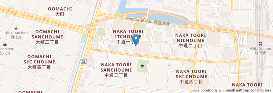 Mapa de ubicacion de 秋田畑 en Jepun, 秋田県, 秋田市.