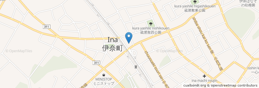 Mapa de ubicacion de 大西石油 en 日本, 埼玉県, 北足立郡, 伊奈町.