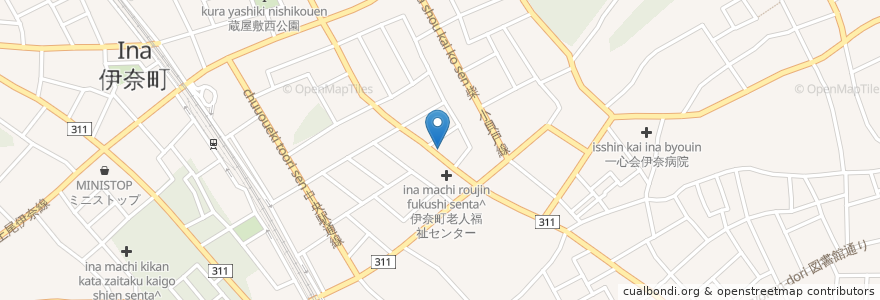 Mapa de ubicacion de いなー en Jepun, 埼玉県, 北足立郡, 伊奈町.