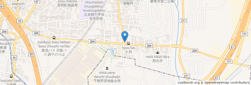 Mapa de ubicacion de トレンディ en ژاپن, 京都府, 長岡京市.