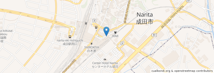Mapa de ubicacion de 横浜家系ラーメン 花崎家 成田店 en Япония, Тиба, 成田市.