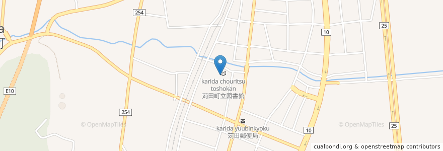 Mapa de ubicacion de 苅田町立図書館 en Japonya, 福岡県, 京都郡, 苅田町.