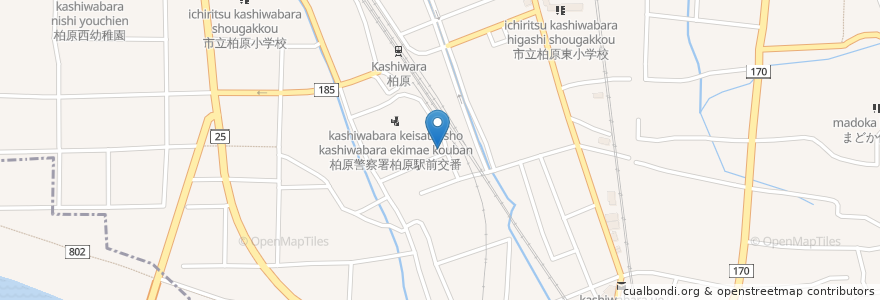 Mapa de ubicacion de 柏原キリスト教会 en 日本, 大阪府, 柏原市.